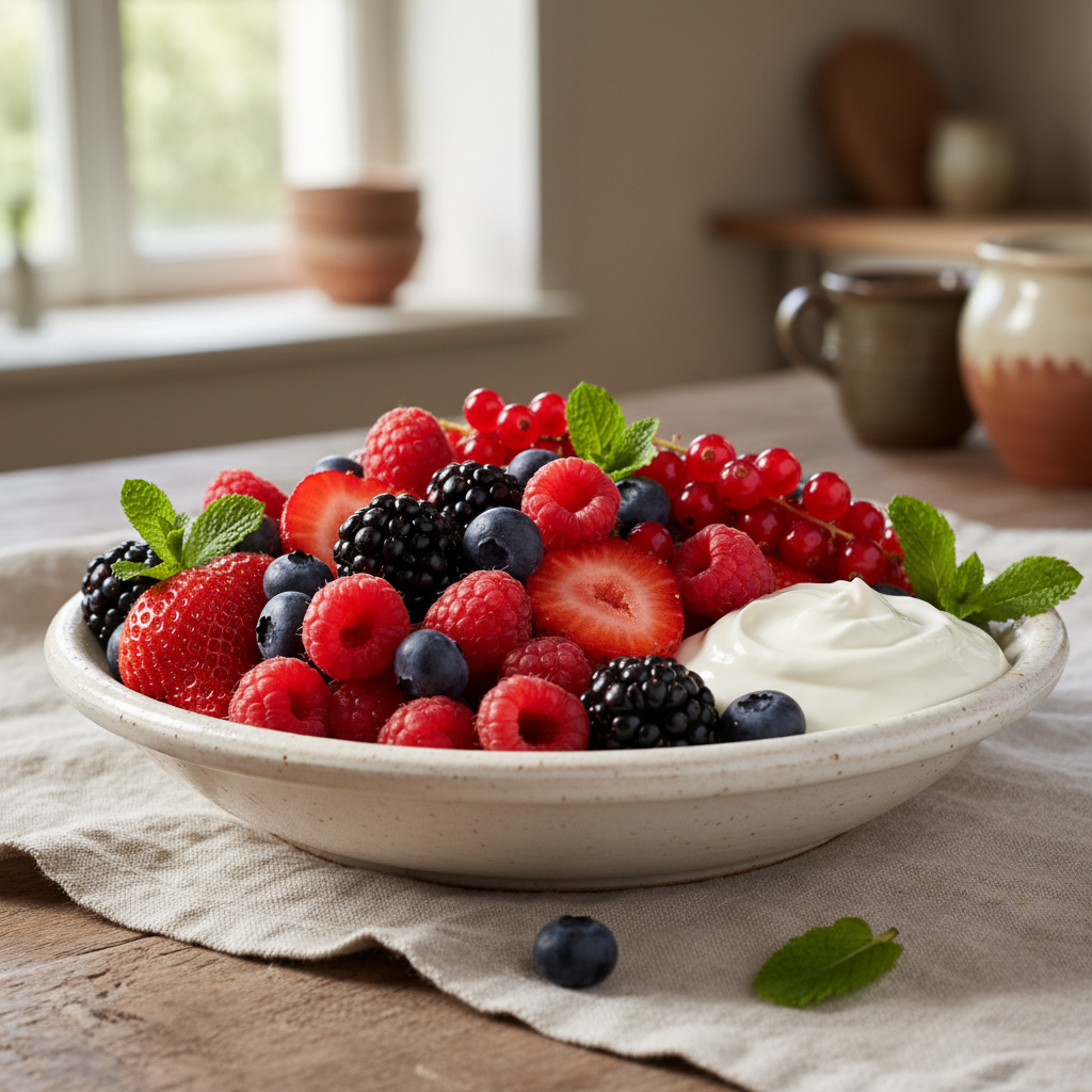 Chevre Fruits Rouges French Mixed Red Berries with Crème Fraîche